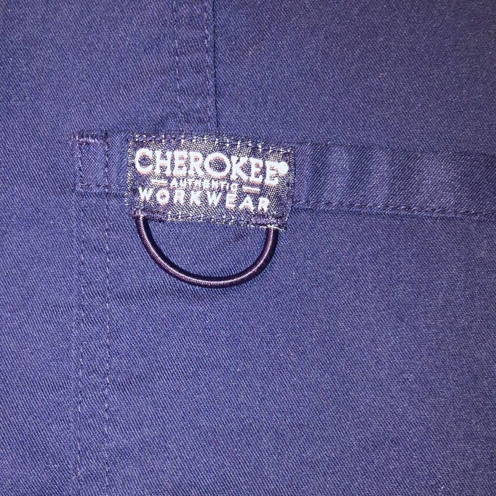 Cherokee M Stretch Navy Scrub Top - Picture 9 of 9
